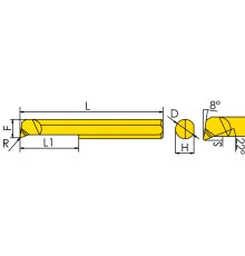PSBPR3-10L-R0.05.TiAlN Мини-резец для продольного растачивания