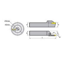 QFFD2525L17-100H Резец канавочный для торца