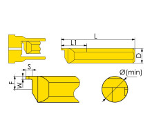 MFL-6-B2.5-L22-JF610M Мини-резец для обработки торцевых канавок