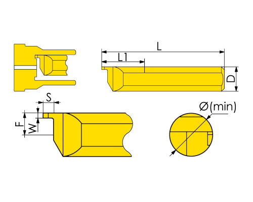 MFL-5-B1.0-L15-JF610M Мини-резец для обработки торцевых канавок