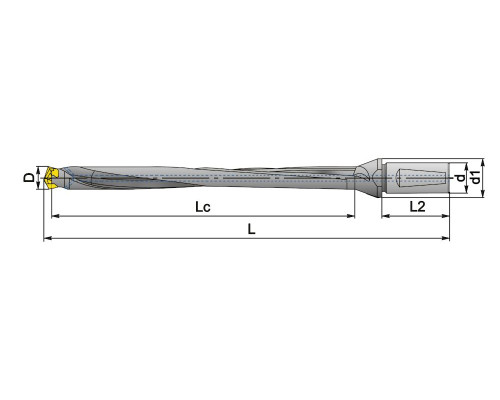 QD140/149-16-12D-CA Корпусное (модульное) сверло со сменной головкой, внутренний подвод СОЖ