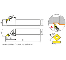 MVJNR3232P16 Резец токарный (державка) по металлу