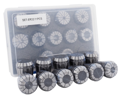 ER32-SET-11 Набор цанг ER32 - 11 шт. (4,5,6,8,10,12,13,15,16,18,20 мм)