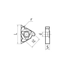 16ER-12ACME DM215 Пластина резьбовая,Американская трапецеидальная резьба ACME 29°