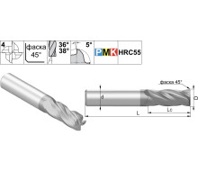 PMK10.z4.20.38.104.38/40.F020.TiAlN Фреза концевая твердосплавная по металлу