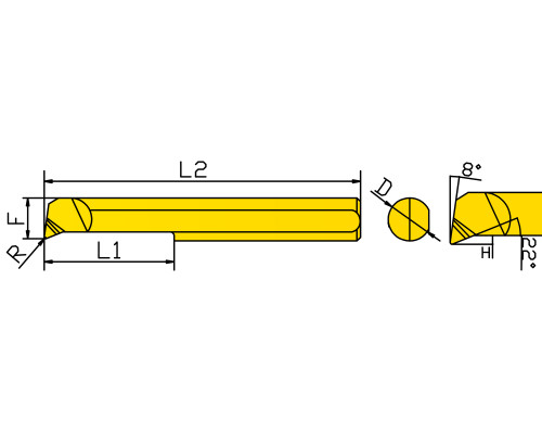 PSBPR7-25L-R0.15-KTX Мини-резец для продольного растачивания
