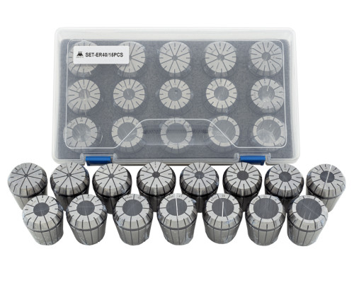 ER40-SET-15 Набор цанг ER40 - 15 шт. (4,5,6,8,10,12,13,15,16,18,20,21,22,25,26 мм)