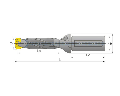 QD080/089-12-3D-CA Корпусное (модульное) сверло со сменной головкой, внутренний подвод СОЖ