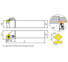 MSSNL4040R19 Резец токарный (державка) по металлу