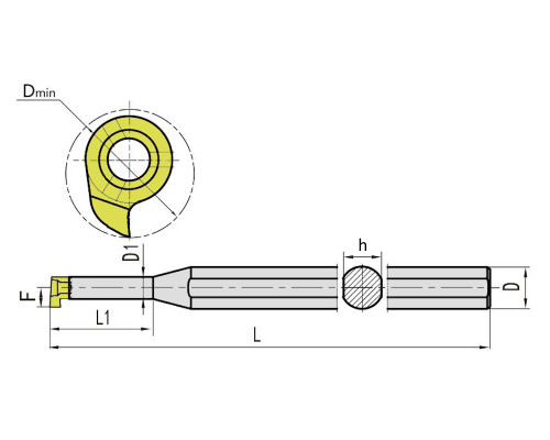 KGK12R0020M12 Резец для внутренних канавок