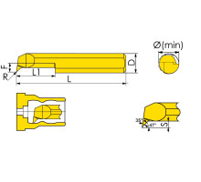 MQR-8-R0.2-L30-JF610M Мини-резец для профильного растачивания