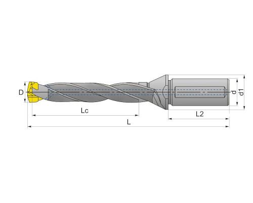 QD080/089-12-5D-CA Корпусное (модульное) сверло со сменной головкой, внутренний подвод СОЖ