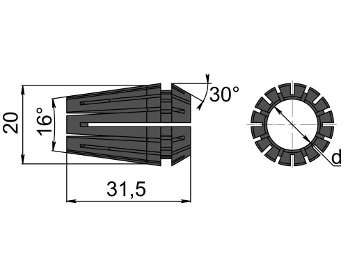 ER20-SET-10 Набор цанг ER20 - 10 шт. (4,5,6,7,8,9,10,11,12,13 мм)