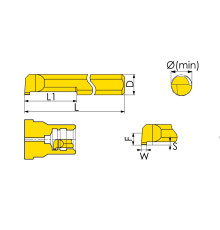 MGR-4-B0.5-L10-JF610M Мини-резец для обработки внутренних прямоугольных канавок с радиусной фаской