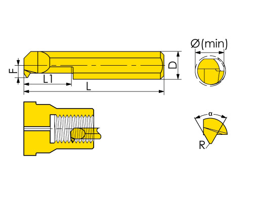 MIR-4-L15-A55-JF610M Мини-резец для нарезания внутренней резьбы неполного профиля