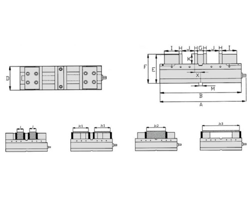 DFV-160-125x2 Тиски механические станочные двухзажимные