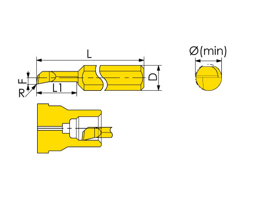 MTR-2-R0.1-L5-JF610M Мини-резец для продольного растачивания