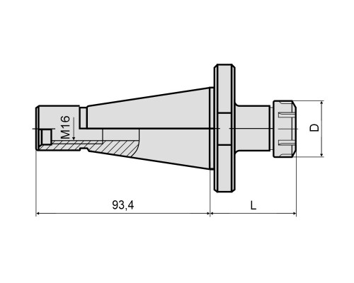 NT40-ER32-100 Патрон цанговый DIN 2080