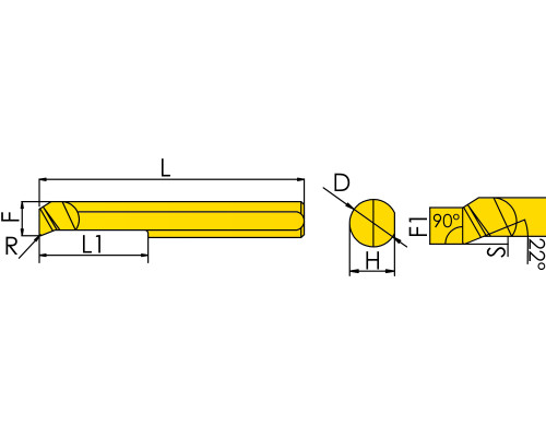 PSBUR3-10L-R0.1.TiAlN Мини-резец для продольного растачивания