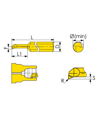 MPR-1-R0.05-L4-JF610M Мини-резец для продольного растачивания