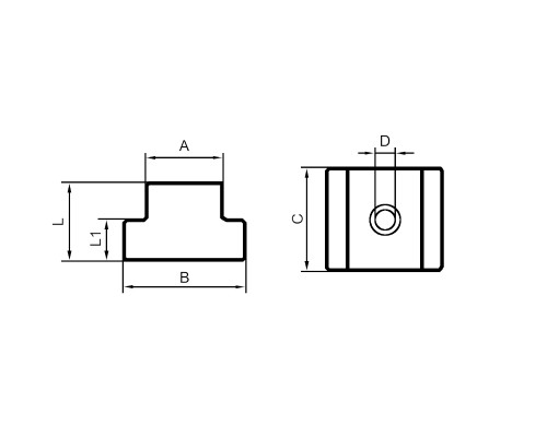 T-NUT-M18 T-NUT-M18 Т-образная гайка M18