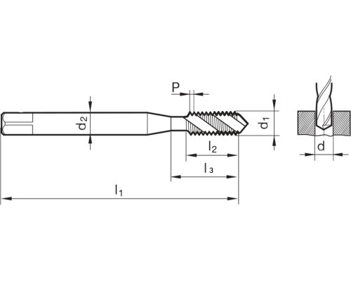МЕТЧИК ДЛЯ ГЛУХИХ ОТВЕРСТИЙ G1/8-28 DIN5156